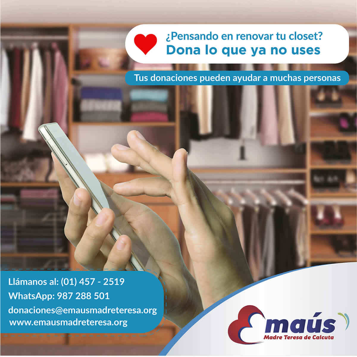 Donaciones Emaús Madre Teresa Calcuta